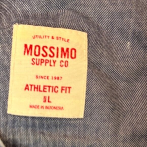 Mossimo Supply Co Mens Athletic Fit Plaid Button-Up Shirt Blue/Red Size L - Picture 6 of 13